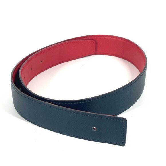HERMES Belt only belt Leather Red/Black - Picture 1 of 9